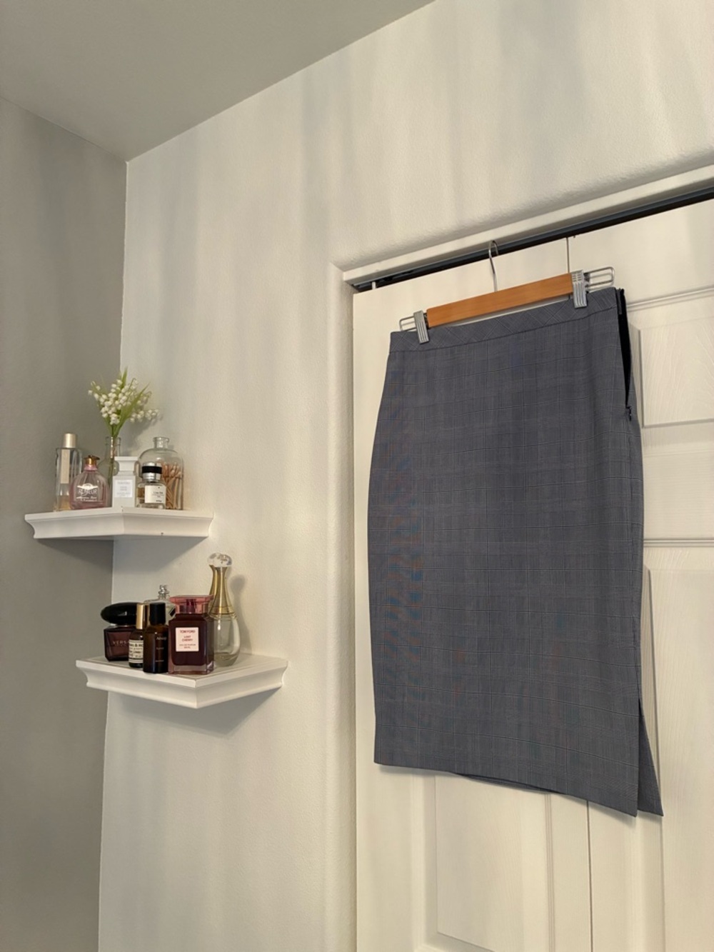 Banana Republic Blue- Gray Plaid Pencil Skirt